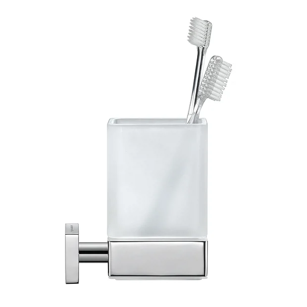 Duravit Karree Glass Tumbler With Holder 2 Duravit Karree Glass Tumbler With Holder - Image 2