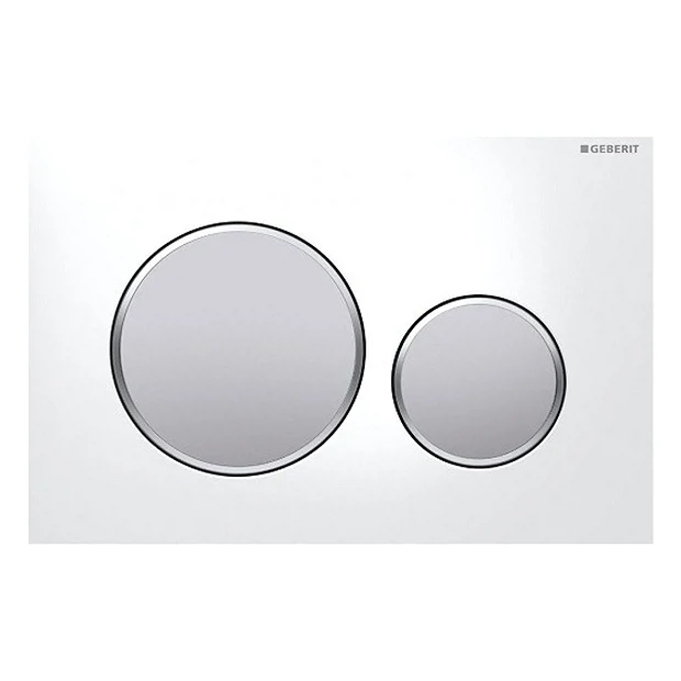 Geberit Sigma 20 White + Matt Chrome Flush Plate For UP320/UP720 Cistern 1 Geberit Sigma 20 White + Matt Chrome Flush Plate For UP320/UP720 Cistern