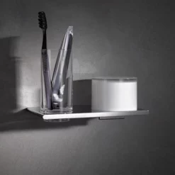 Keuco Edition 400 Double Holder With Tumbler & Lotion Dispenser - Chrome -smedbo shop 11553019000 d1