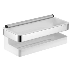 Keuco Moll Shower Basket With Integrated Squeegee - Chrome/White -smedbo shop 12759010000 d2