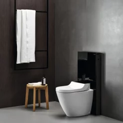 Geberit - Monolith WC Unit & Cistern For Floorstanding WC's - Black/Aluminium
