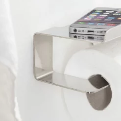 Tiger Bathroom Accessori Tiger Colar Toilet Roll Holder With Shelf - Polished Stainless Steel