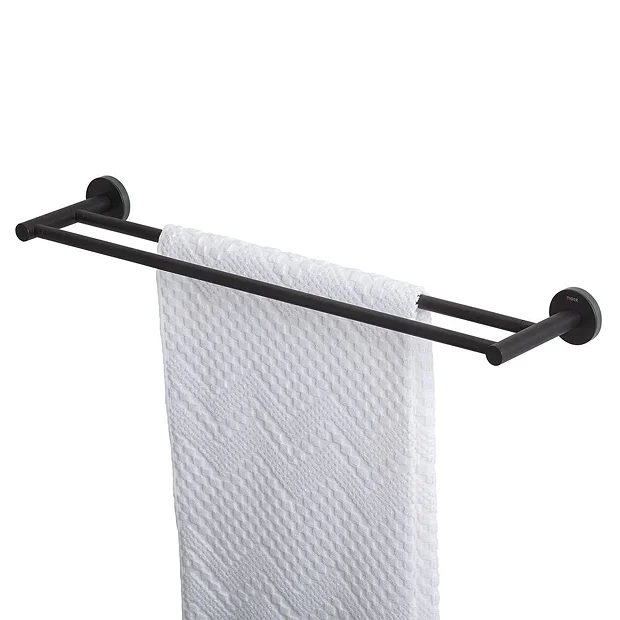 Tiger Bathroom Accessori Tiger Urban Double Towel Rail - Black 2 Tiger Bathroom Accessori Tiger Urban Double Towel Rail - Black - Image 2