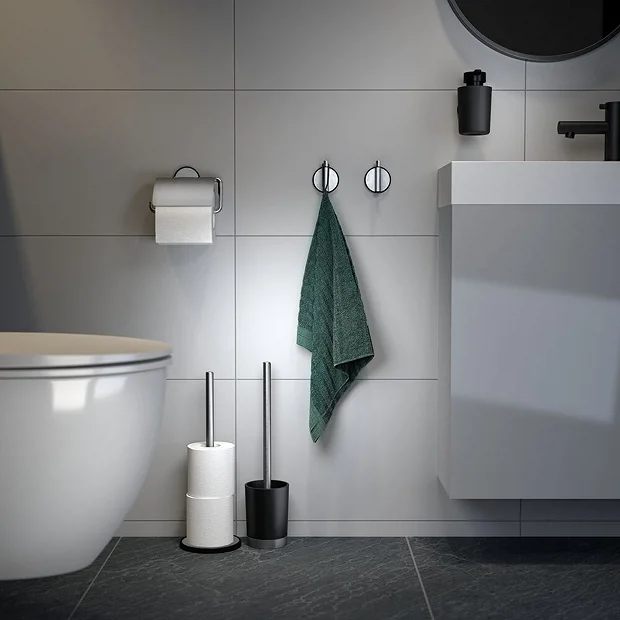 Tiger Bathroom Accessori Tiger Tune Toilet Roll Holder With Cover - Brushed Stainless Steel/Black 6 Tiger Bathroom Accessori Tiger Tune Toilet Roll Holder With Cover - Brushed Stainless Steel/Black - Image 6