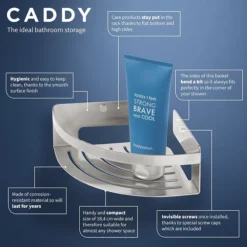 Tiger Bathroom Accessori Tiger Caddy Small Corner Shower Basket - Brushed Stainless Steel 8 Tiger Bathroom Accessori Tiger Caddy Small Corner Shower Basket - Brushed Stainless Steel -smedbo shop 1400430946 d1