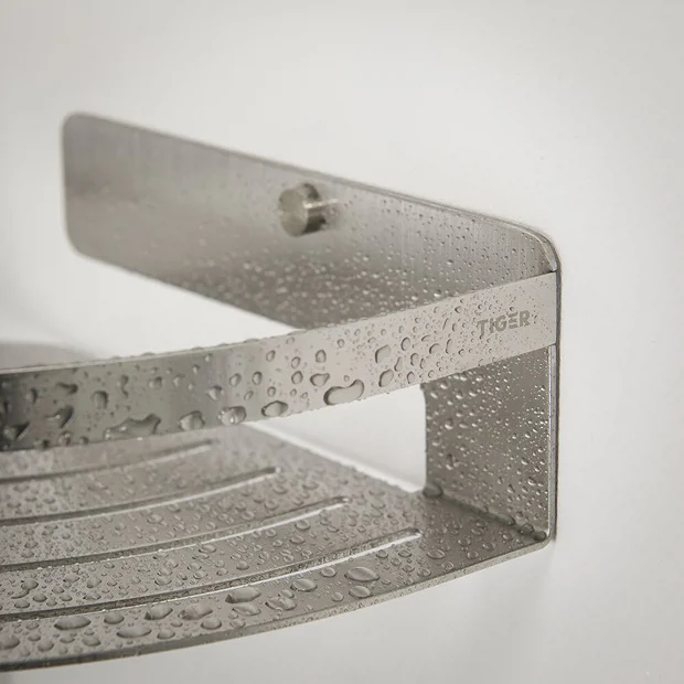 Tiger Bathroom Accessori Tiger Caddy Small Corner Shower Basket - Brushed Stainless Steel 5 Tiger Bathroom Accessori Tiger Caddy Small Corner Shower Basket - Brushed Stainless Steel - Image 5