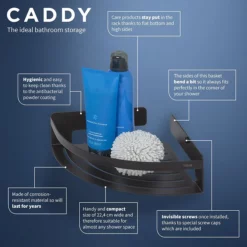 Tiger Bathroom Accessori Tiger Caddy Large Corner Shower Basket - Black -smedbo shop 1400630746 d1