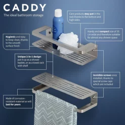 Tiger Bathroom Accessori Tiger Caddy Shower Basket/Towel Rail - Brushed Stainless Steel -smedbo shop 1400830946 d1