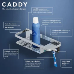 Tiger Bathroom Accessori Tiger Caddy Shower Basket With Hook - Chrome -smedbo shop 1401030346 d1