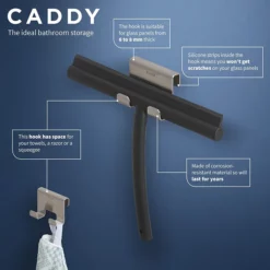 Tiger Bathroom Accessori Tiger Caddy Shower Hook - Brushed Stainless Steel -smedbo shop 1401230946 d1