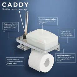 Tiger Bathroom Accessori Tiger Caddy Toilet Roll Holder With Shelf - Chrome -smedbo shop 1401430346 d1