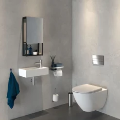 Tiger Bathroom Accessori Tiger Caddy Toilet Roll Holder With Shelf - Brushed Stainless Steel