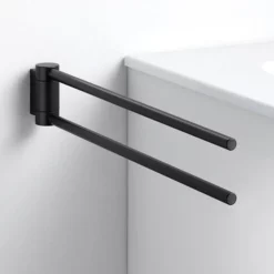 Keuco Plan Double Swivel Towel Rail - Black -smedbo shop 14918370000 d1
