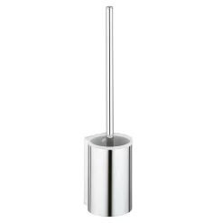 Keuco Plan Wall Mounted Toilet Brush & Holder - Chrome/White