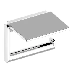 Keuco Plan Toilet Roll Holder With Shelf - Chrome
