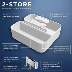 Tiger Bathroom Accessori Tiger 2-Store Clip-on Shower Basket - White -smedbo shop 1500310146 d1