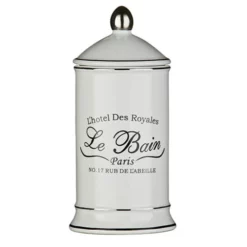 Victorian Plumbing 'Le Bain' White Ceramic Cotton Bud Jar