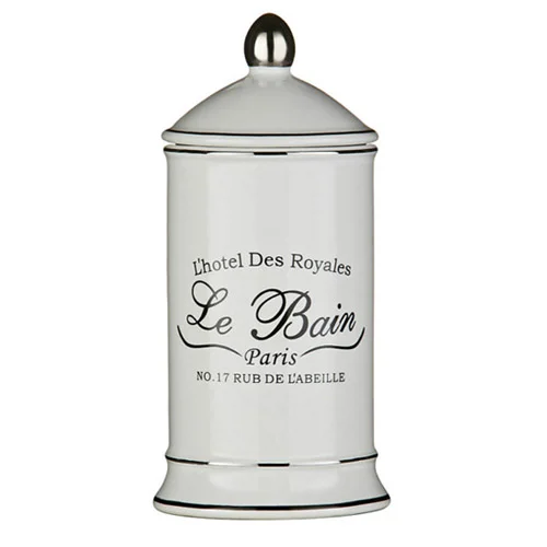 Victorian Plumbing 'Le Bain' White Ceramic Cotton Bud Jar 1 Victorian Plumbing 'Le Bain' White Ceramic Cotton Bud Jar