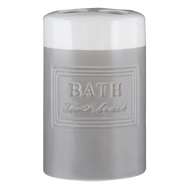 Victorian Plumbing Vida Grey/White Toothbrush Holder 2 Victorian Plumbing Vida Grey/White Toothbrush Holder - Image 2