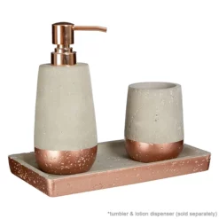 Victorian Plumbing Neptune Small Rectangular Bathroom Tray - Concrete & Copper -smedbo shop 1601636 d2
