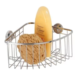 Wenko Bovino Power-Loc Corner Basket - Stainless Steel