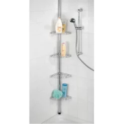 Wenko Prea Telescopic Corner Rack - Stainless Steel
