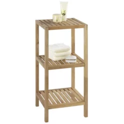 Wenko Norway 3 Tier Household & Bath Shelf - Walnut Wood
