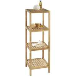 Wenko Norway 4 Tier Household & Bath Shelf - Walnut Wood