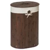 Victorian Plumbing Saroma Oval Bamboo Laundry Hamper - Dark Brown