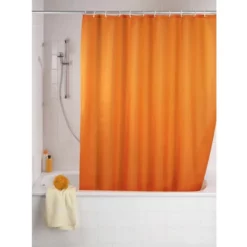 Wenko Plain Orange Polyester Shower Curtain - W1800 X H2000mm