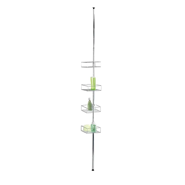 Wenko Domaso Stainless Steel Telescopic 4-Tier Corner Rack Storage 6 Wenko Domaso Stainless Steel Telescopic 4-Tier Corner Rack Storage - Image 6