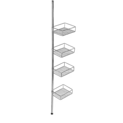 Wenko Domaso Stainless Steel Telescopic 4-Tier Corner Rack Storage