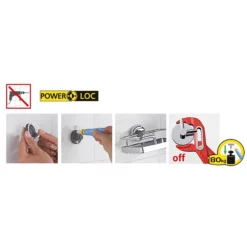 Wenko Power-Loc Uno Sion Wall Hook -smedbo shop 22292100 d6 2