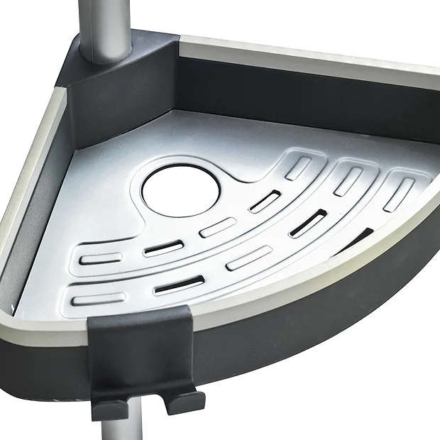 Wenko Wave Telescopic 3-Tier Corner Shelf Storage 6 Wenko Wave Telescopic 3-Tier Corner Shelf Storage - Image 6