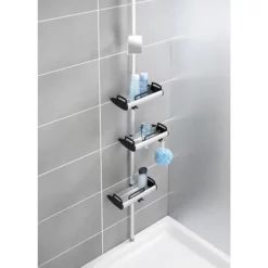 Wenko Line Telescopic 3-Tier Corner Shelf Storage -smedbo shop 22828100 d1n