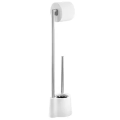Wenko Avola White Extra Heavy Freestanding Toilet Brush & Roll Holder