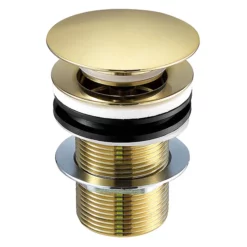 Just Taps Plu JTP Vos Brushed Brass Unslotted Click Clack Basin Waste