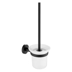 Just Taps Plu JTP Vos Matt Black Toilet Brush & Holder