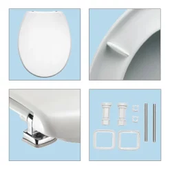 Bemis Buxton Toilet Seat With Adjustable Chrome Hinges