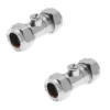 Victorian Plumbing Pair Of 15mm Chrome Isolating Valves