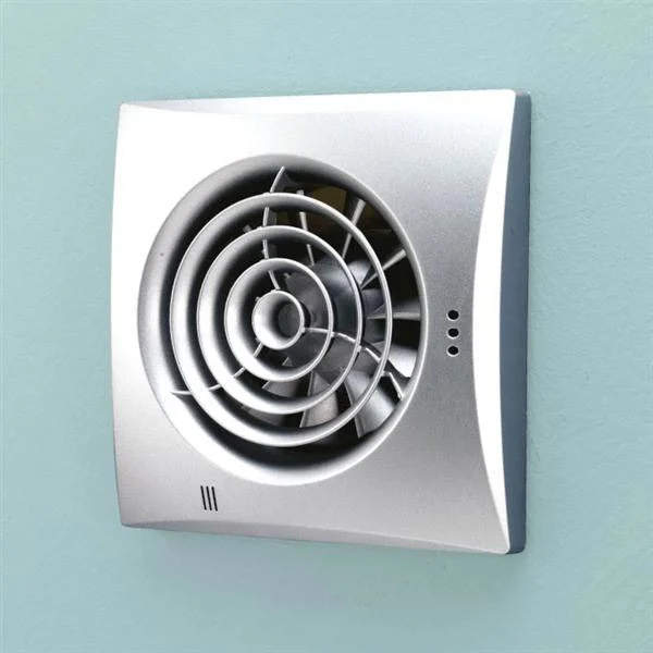 HIB Hush Wall Mounted Bathroom Fan With Timer - Matt Silver 2 HIB Hush Wall Mounted Bathroom Fan With Timer - Matt Silver - Image 2