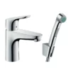 Hansgrohe Focus Single Lever Basin Mixer 100 With Bidet Spray And 160cm Shower Hose
