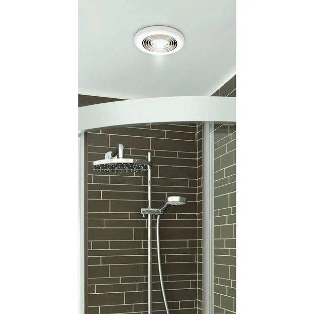 HIB Turbo Chrome Bathroom Inline Fan With LED Lights - Warm White 1 HIB Turbo Chrome Bathroom Inline Fan With LED Lights - Warm White