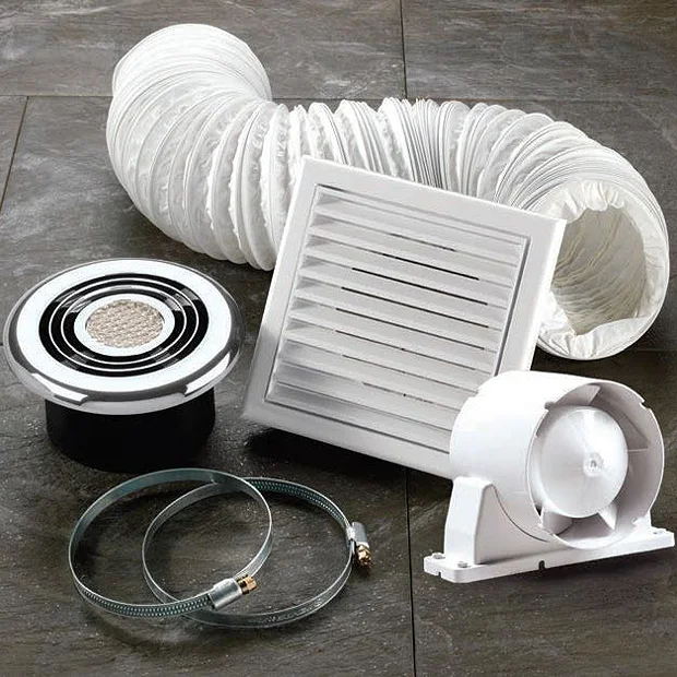 HIB Turbo Chrome Bathroom Inline Fan With LED Lights - Warm White 3 HIB Turbo Chrome Bathroom Inline Fan With LED Lights - Warm White - Image 3