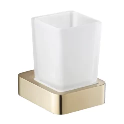 Just Taps Plu JTP Hix Brushed Brass Tumbler & Holder
