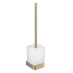 Just Taps Plu JTP Hix Brushed Brass Toilet Brush & Holder