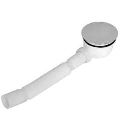 Victorian Plumbing Fast Flow Shower Tray Waste Trap 90mm With Flexible Pipe