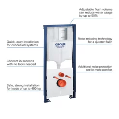 Grohe Solido 1.20m 4 In 1 Set Low Noise Support Frame For Wall Hung WC