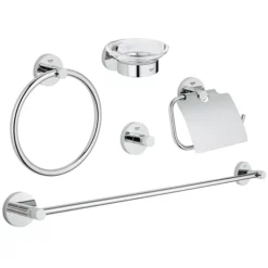 Grohe Essentials 5-in-1 Master Bathroom Accessories Set - Chrome