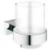 Grohe Essentials Cube Glass Tumbler With Holder